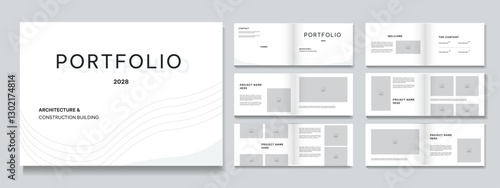 portfolio template design or real estate portfolio brochure modern minimal white architecture and interior portfolio layout