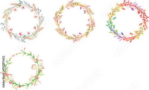 Wallpaper Mural Vintage watercolor wreaths garlands vector art set design  Torontodigital.ca