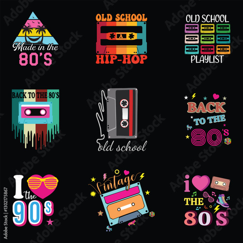 Throwback To The 80s Vintage T-shirt Design with Sublimation Graphics
