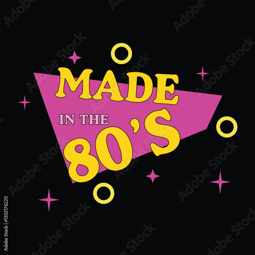 Throwback To The 80s Vintage T-shirt Design Vector with Iconic 80s Vibe