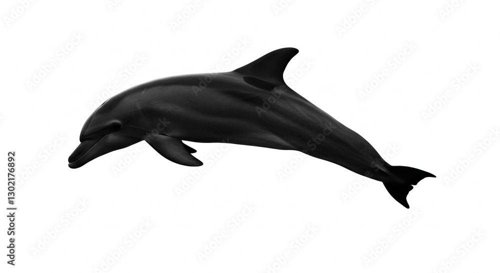 Fototapeta premium Majestic Bottlenose Dolphin Leaping Ocean Wildlife Aquatic Mammal Black and White Photo