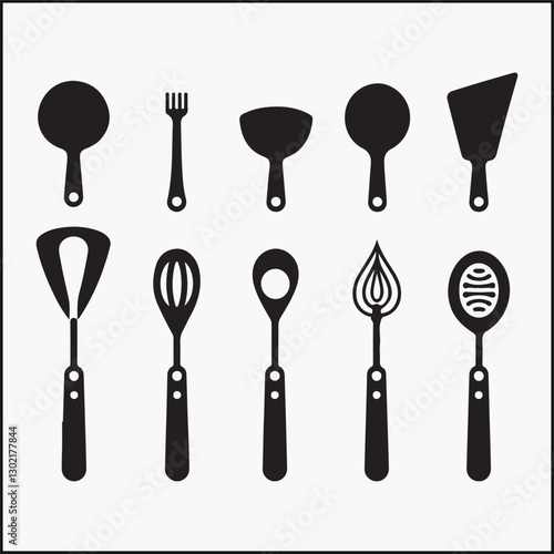 kitchen Spoon and ladle silhouette