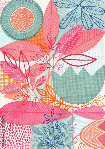 Abstract Floral Textile Seamless Design