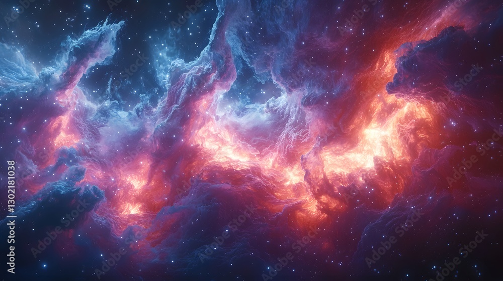 Stunning cosmic nebula in deep space showcasing vibrant colors and intricate patterns against a starry background Stunning cosmic nebula in deep space showcasing vibrant colors and intricate patterns against a starry background