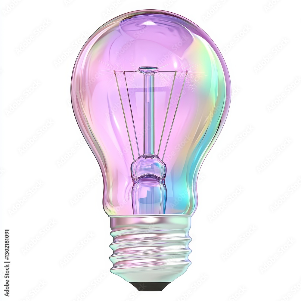 Fototapeta premium Iridescent Purple Pink Lightbulb