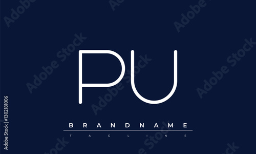 P, U logo design. PU  creative Monogram Logo. This logo design is the process of creating a visual symbol that represents a brand, company, or individual.