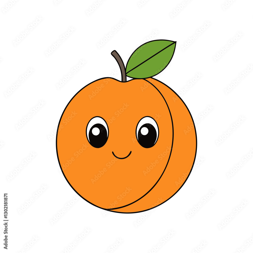 Cute apricot cartoon vector Cute apricot cartoon vector