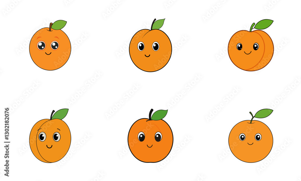 Cute apricot cartoon vector Cute apricot cartoon vector