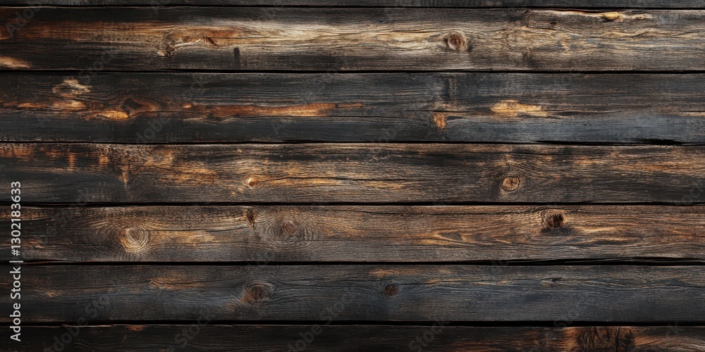 Obraz premium Dark brown wooden planks arranged horizontally displaying natural wood grain