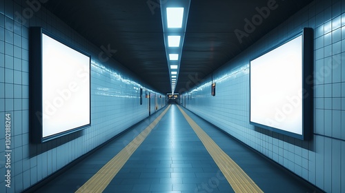 Subway poster mockup, realistic