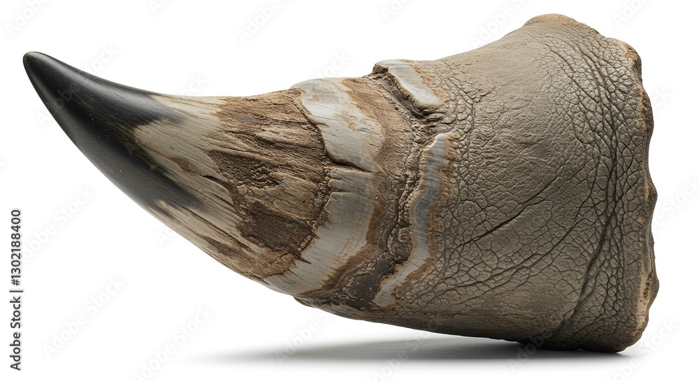 Obraz premium Authentic Rhinoceros Horn Close Up Detailed Texture and Color of Wildlife Artifact