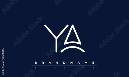 Y, A logo design. YA  creative Monogram Logo. This logo design is the process of creating a visual symbol that represents a brand, company, or individual.