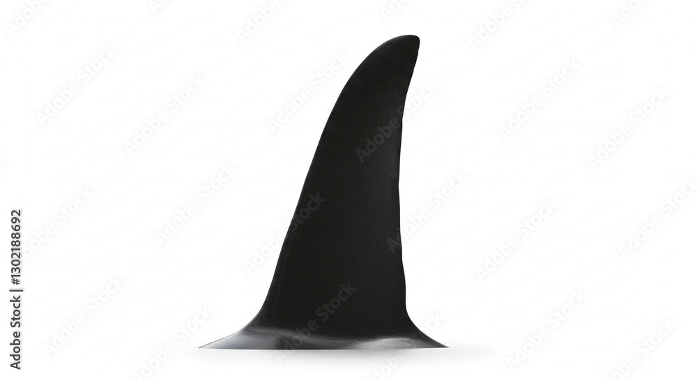 Fototapeta premium Isolated Black Shark Fin Dorsal Fin Aquatic Animal Ocean Predator Wildlife Marine Life Underwater