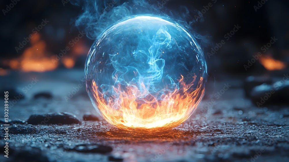 Explosive fireball illuminating a dark background capturing the intensity and power of natural elements in motion Explosive fireball illuminating a dark background capturing the intensity and power of natural elements in motion