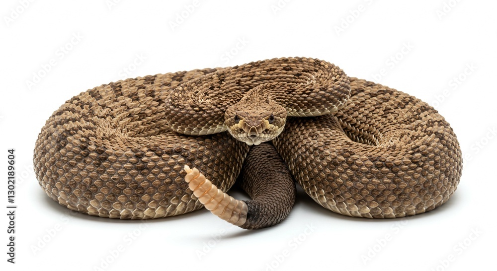 Fototapeta premium Coiled Desert Rattlesnake Close Up Venomous Reptile Wildlife Photography