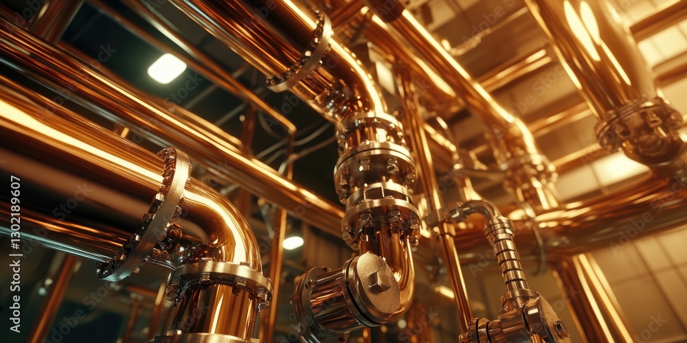 Fototapeta premium Connected pipes in various forms