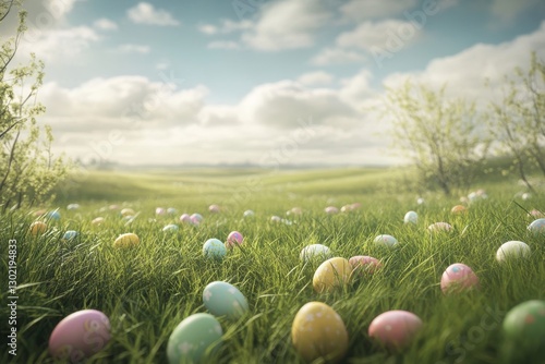 Join the thrilling easter egg hunt adventure in a beautiful grassy field for everyone to enjoy
