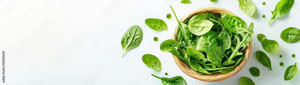 Fresh Spinach in a Wooden Bowl. Fresh Spinach in a Wooden Bowl.