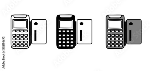 POS Terminal vector icons. Terminal payment. POS Terminal. Contactless NFC payment terminal