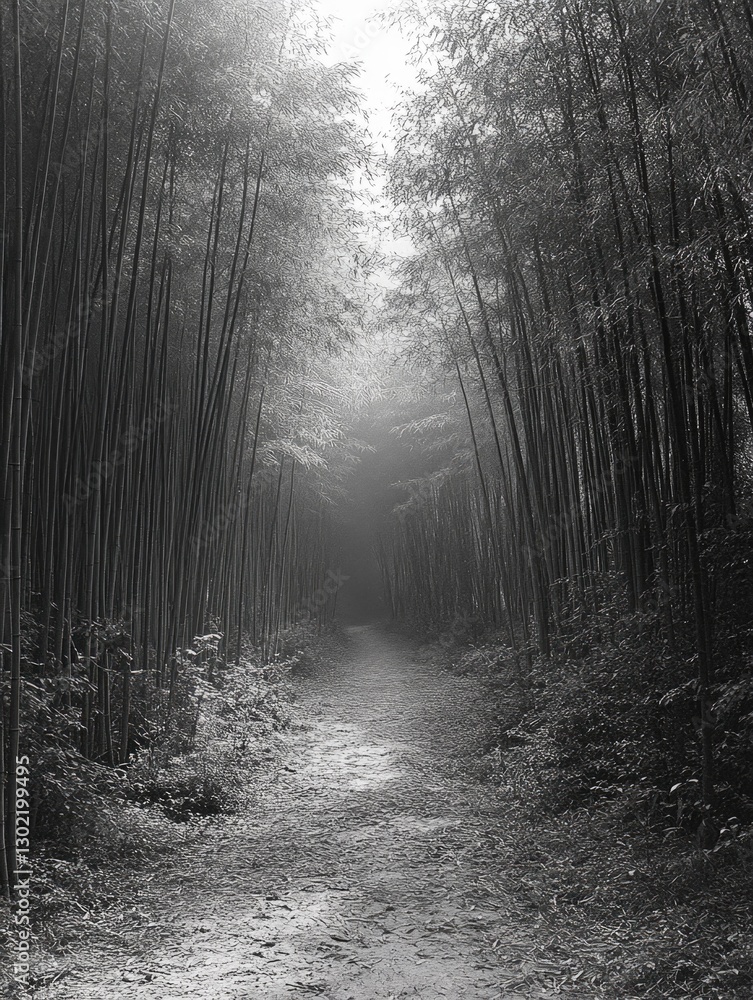 Naklejka premium Bamboo Forest Path