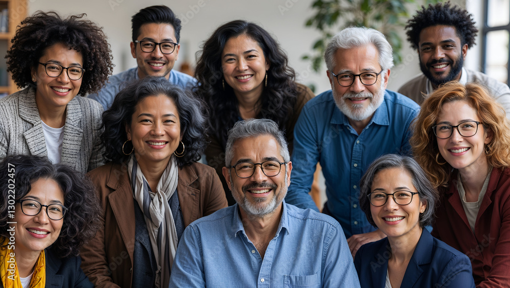 Diverse Business Team of Smiling Colleagues in a Modern Office Setting, Showcasing an Inclusive Workplace and Professional Group Photo Diverse Business Team of Smiling Colleagues in a Modern Office Setting, Showcasing an Inclusive Workplace and Professional Group Photo