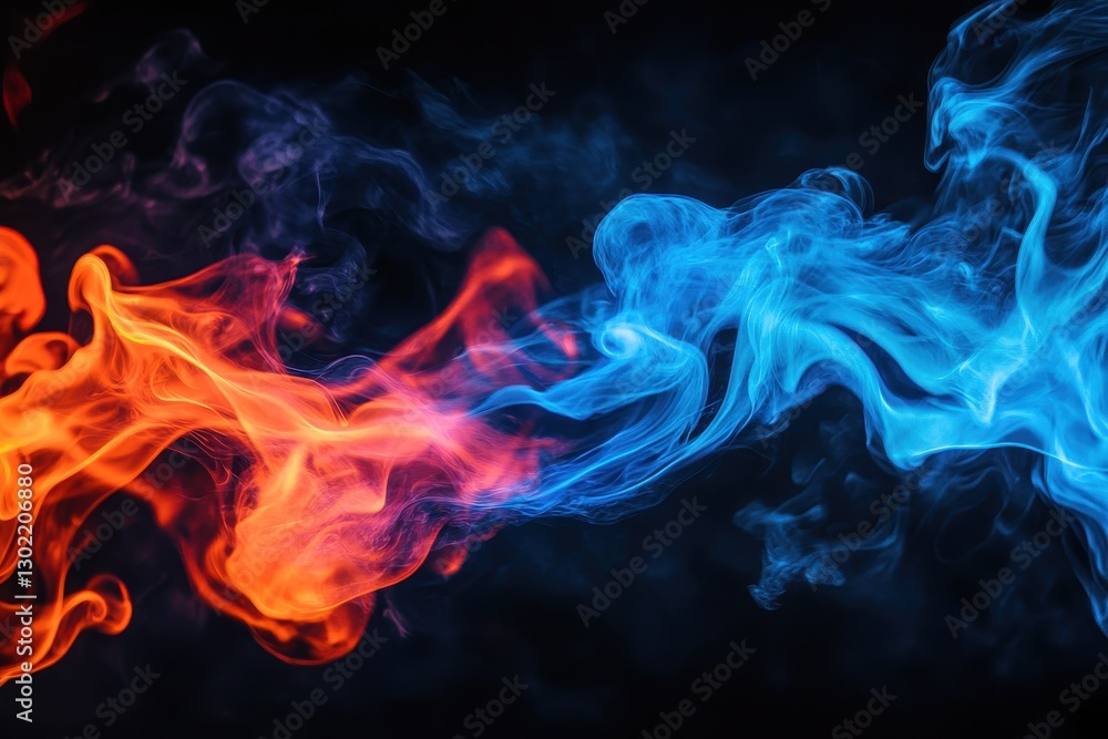 Abstract fire and ice design on a dark background Abstract fire and ice design on a dark background