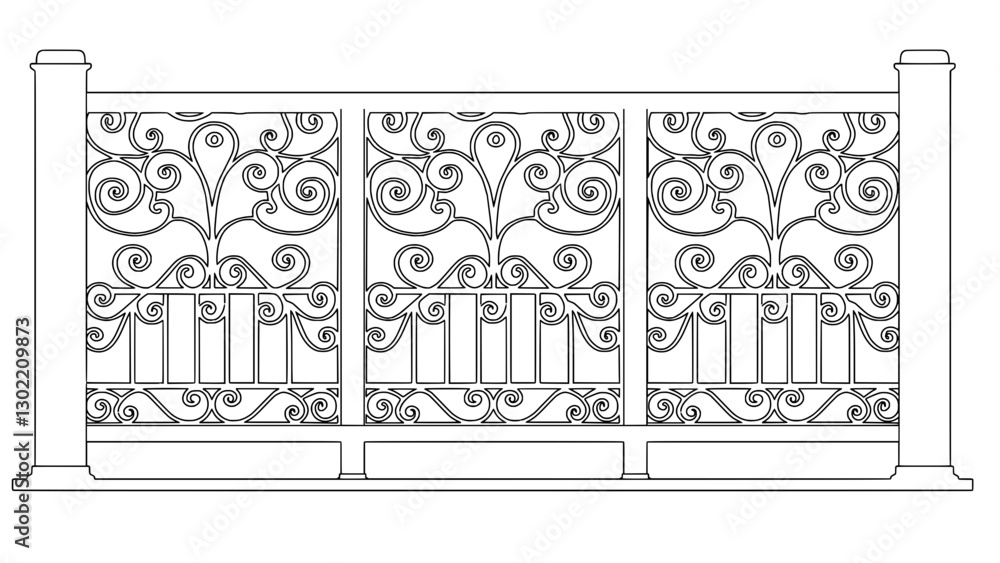 Obraz premium 2D model Railing - Balcony