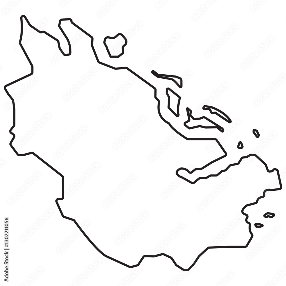 Riau map line icon Riau map line icon