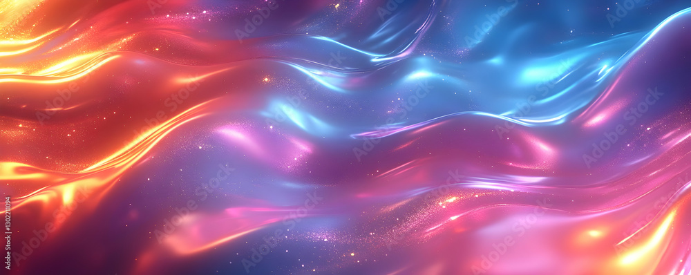 Fototapeta premium Abstract neon waves, vibrant colors, glowing background, digital art