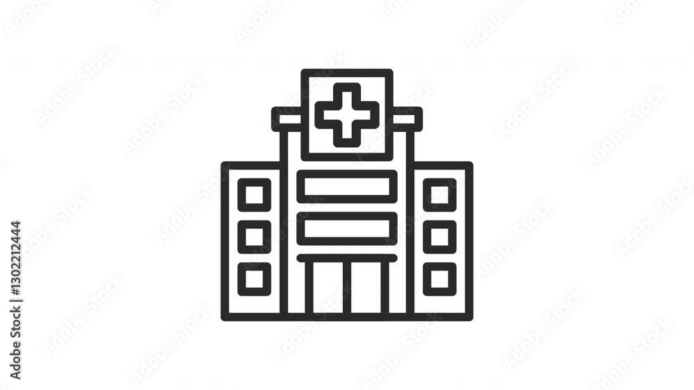 Hospital icon animation is suitable for medical websites, healthcare apps, healthcare brochures and hospital related designs that require simple building illustrations Hospital icon animation is suitable for medical websites, healthcare apps, healthcare brochures and hospital related designs that require simple building illustrations