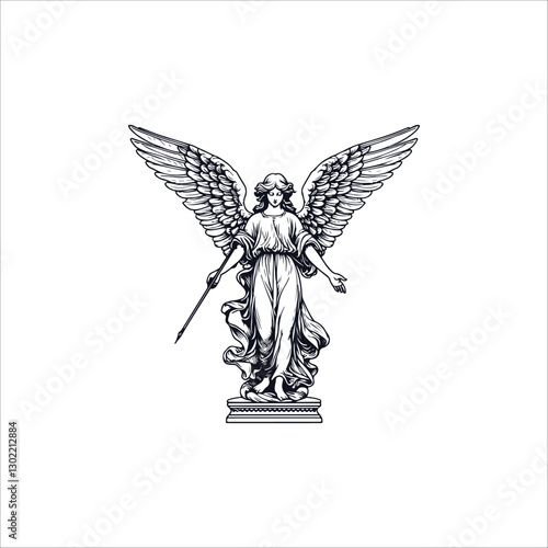 Angel hand drawn vector illustration artwork