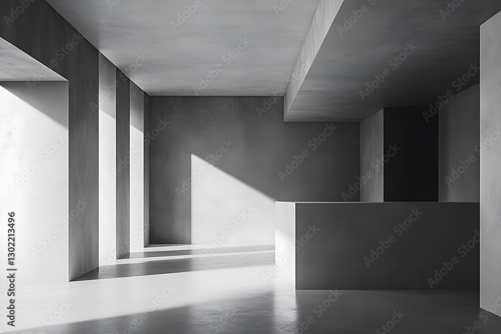 Fototapeta premium Grunge concrete interior with shadow on the wall.