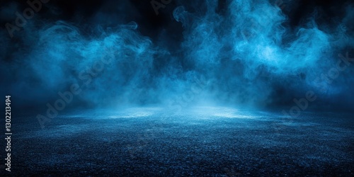 Wallpaper Mural Dark asphalt road shrouded in mystery with blue smoke Torontodigital.ca