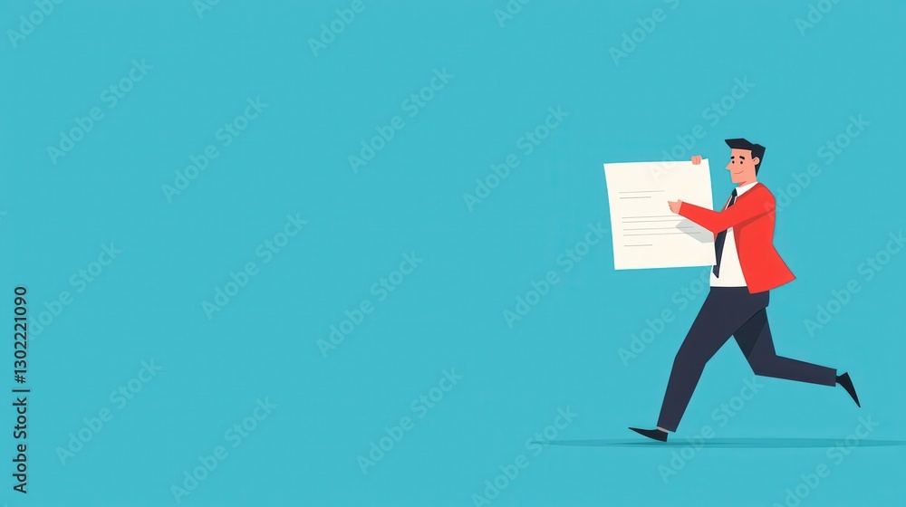 Businessman In Suit Running With Folder In Hurry To Attend Urgent Business Meeting Or Deliver Important Presentation Businessman In Suit Running With Folder In Hurry To Attend Urgent Business Meeting Or Deliver Important Presentation