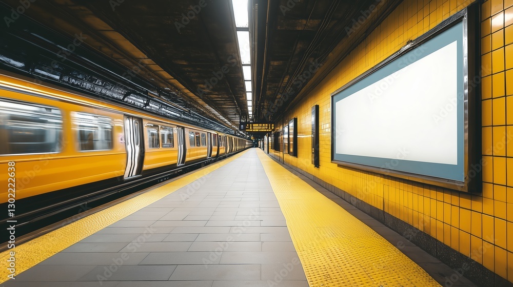 Fototapeta premium Subway poster mockup, realistic
