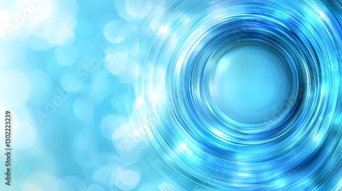 Blue swirls shimmer on bokeh background