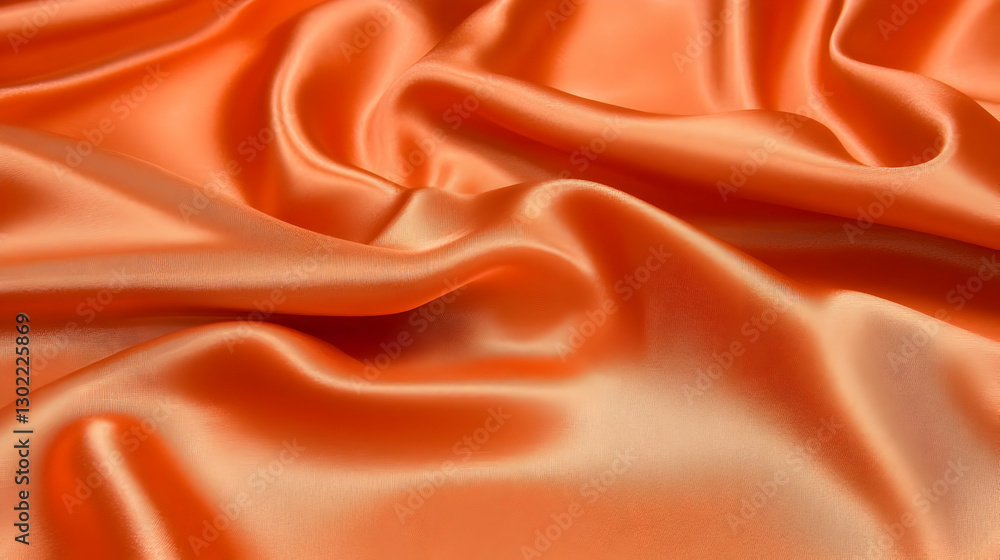 Obraz premium Orange silk fabric folds, textile background
