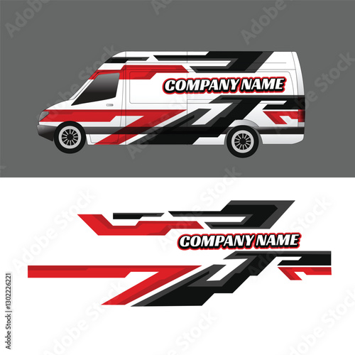 vector design sticker wrap body cargo van delivery.