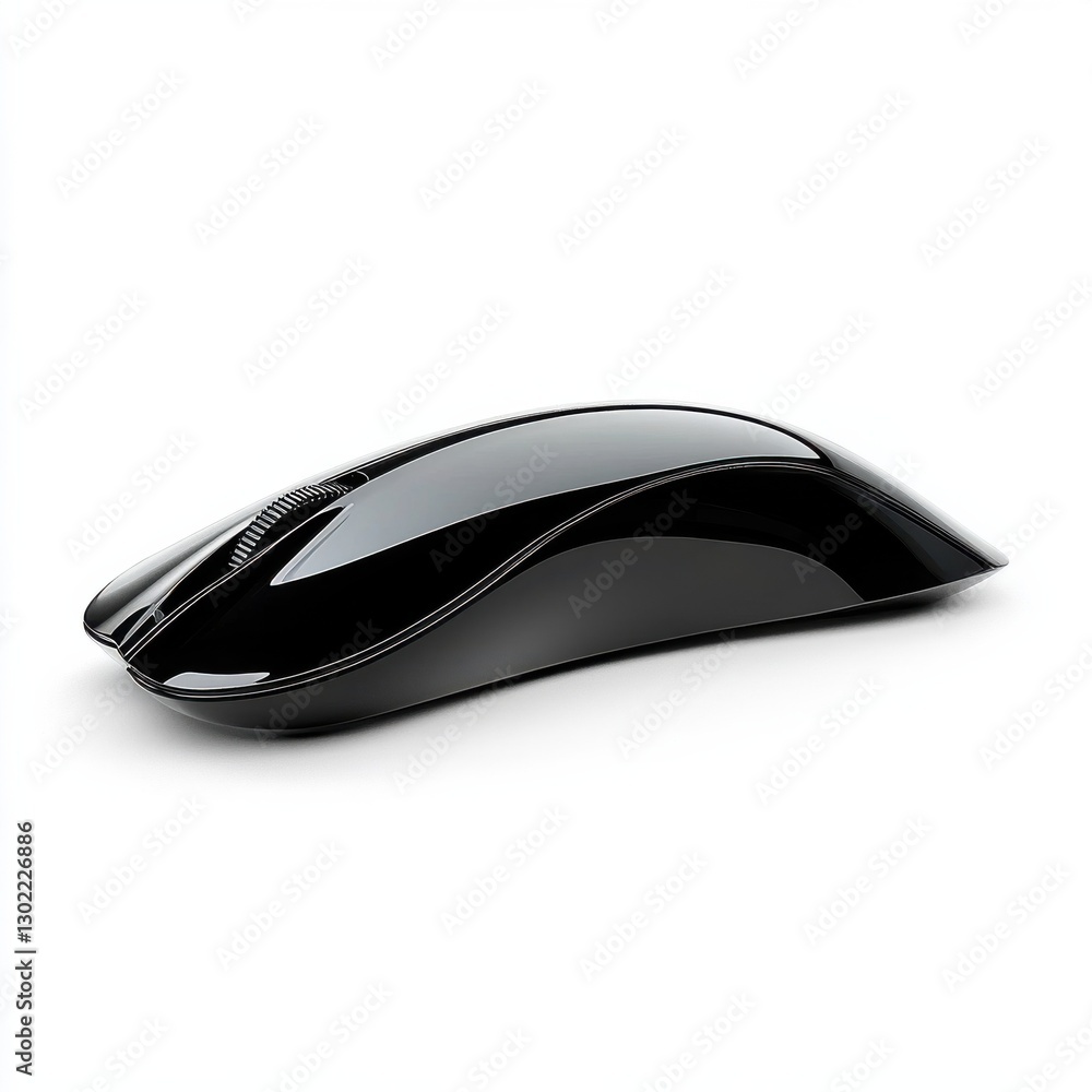 Sleek black ergonomic laptop mouse for comfortable and efficient computer use in a modern workspace Sleek black ergonomic laptop mouse for comfortable and efficient computer use in a modern workspace