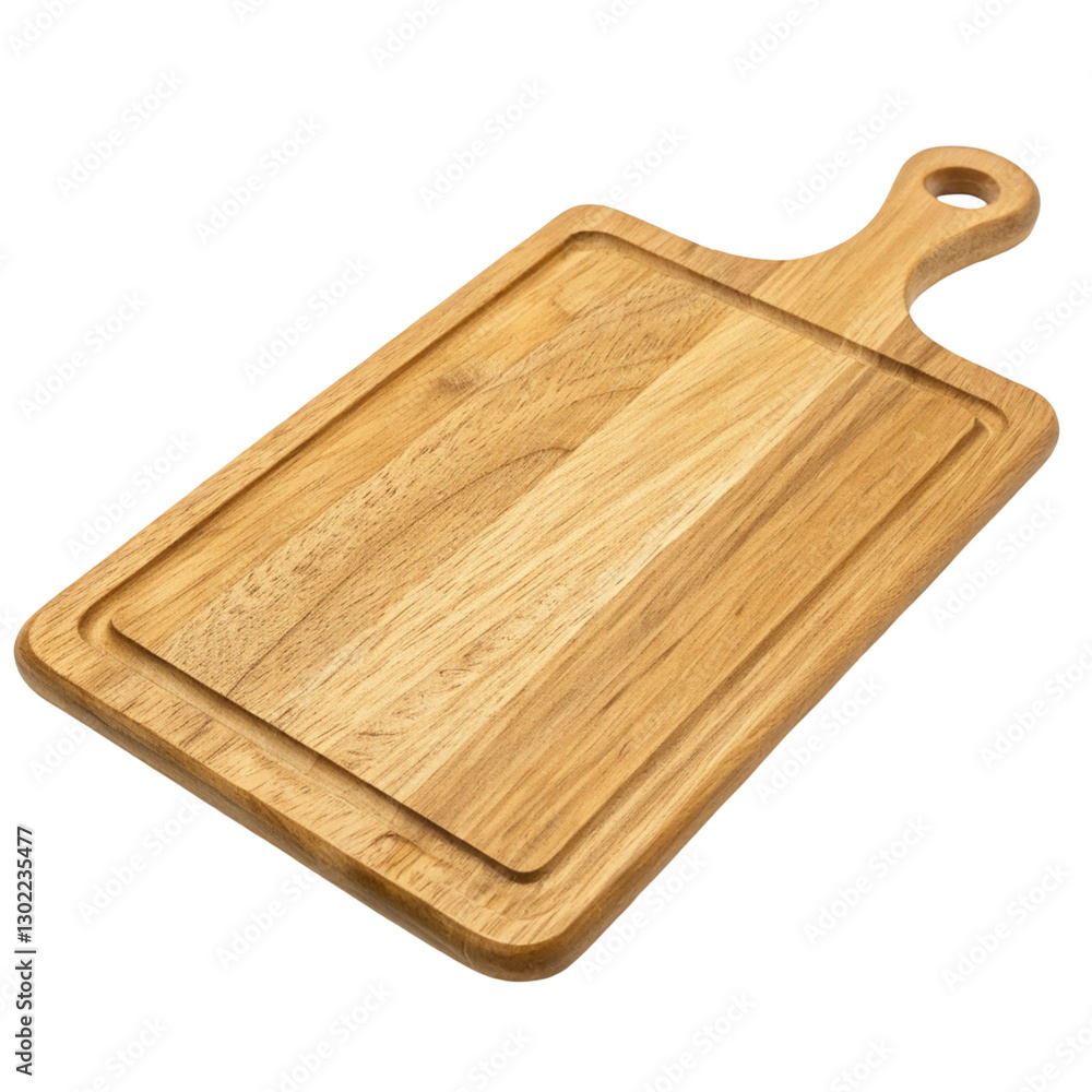 Wooden cutting board with handle isolated on transparent background
Wooden cutting board with handle isolated on transparent background