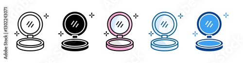 Compact Mirror Icon Set Multiple Style Collection