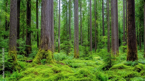 Wallpaper Mural Lush Green Forest with Mossy Undergrowth and Sunlight Filtering Through Canopy Torontodigital.ca