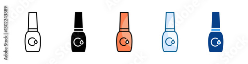 Nail Polish Icon Set Multiple Style Collection