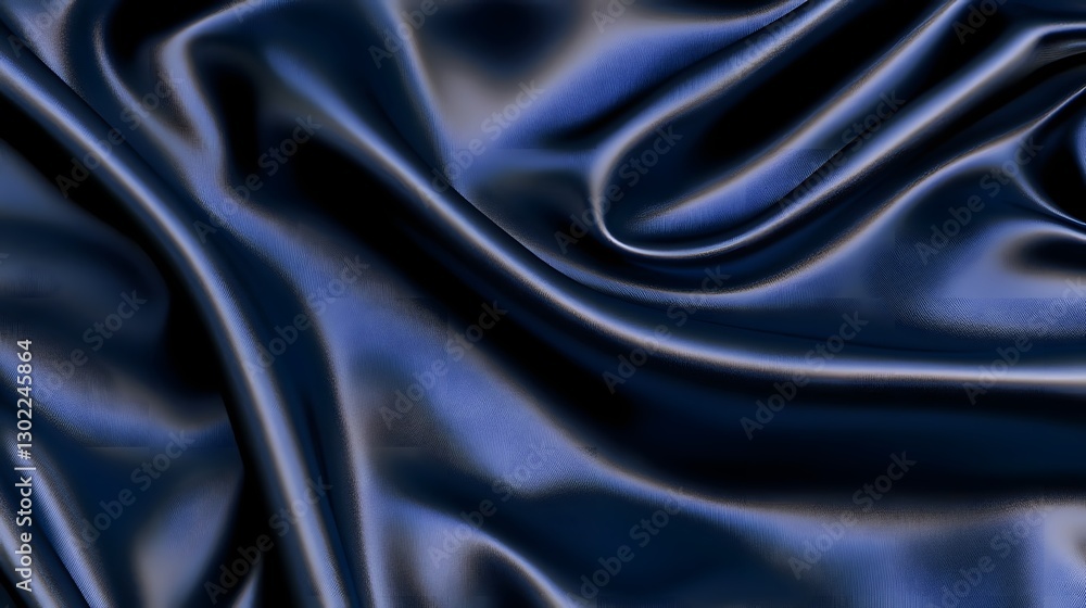 Fototapeta premium Captivating Midnight Blue Satin Fabric with Refined Smooth Surface