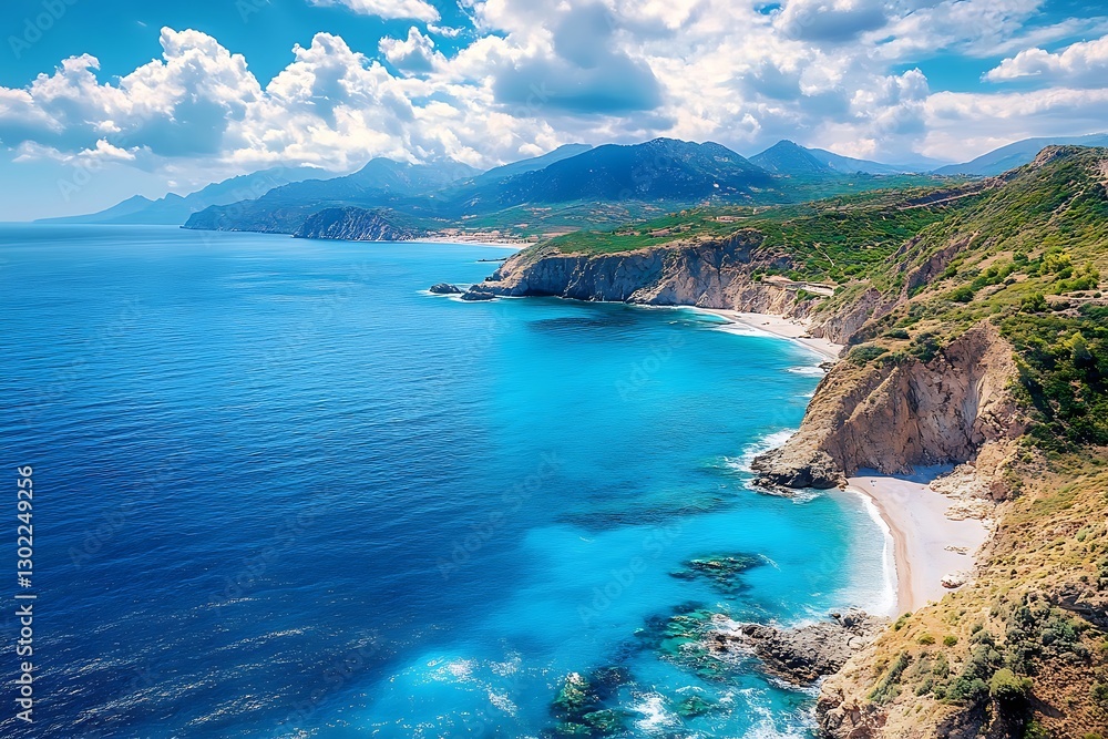 Beautiful sandy beach on the island of Zakynthos, Greece Beautiful sandy beach on the island of Zakynthos, Greece