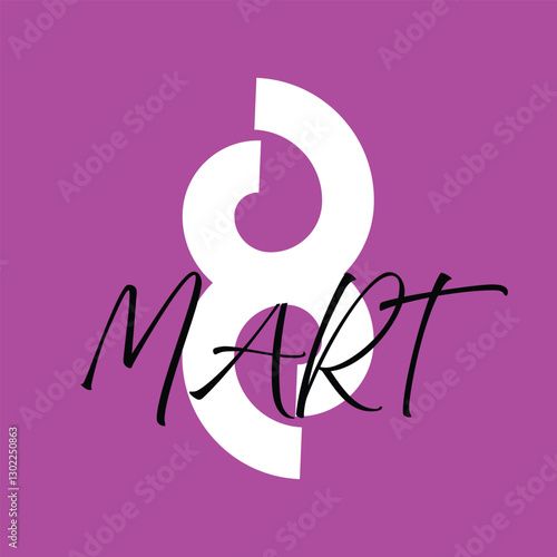 8 March Happy International Women`s Day background. Floral Greeting card, Paper cut flowers and leaves, holiday pattern, trendy Frame. Paper art Design, drawn vector Template, Banner, decor