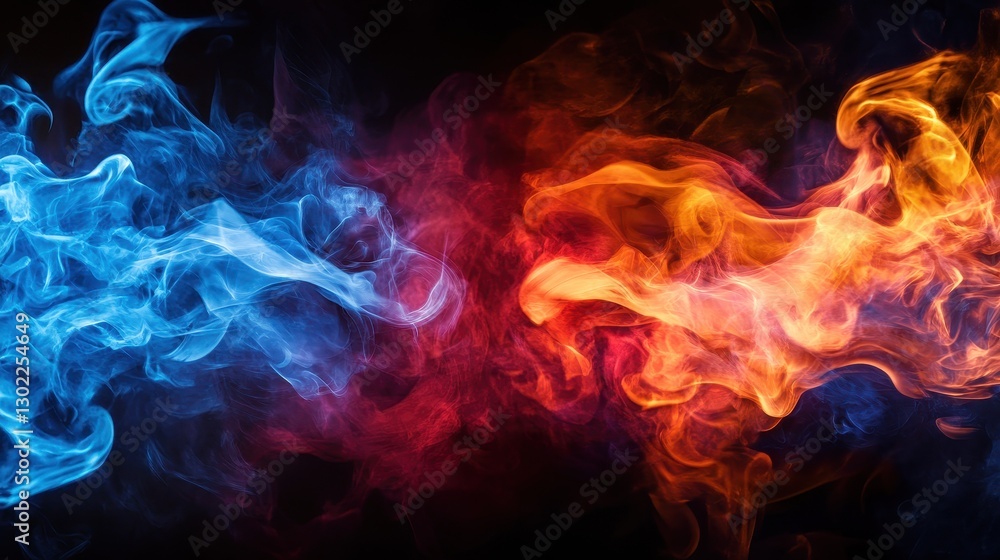 Fire and ice collide in a dance of elemental forces Fire and ice collide in a dance of elemental forces