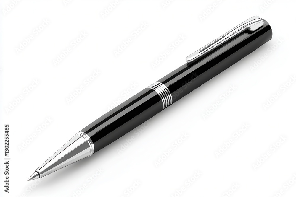 Elegant Black and White Flat Vector Illustration of a Pen Icon on White Background. Generative AI Elegant Black and White Flat Vector Illustration of a Pen Icon on White Background. Generative AI
