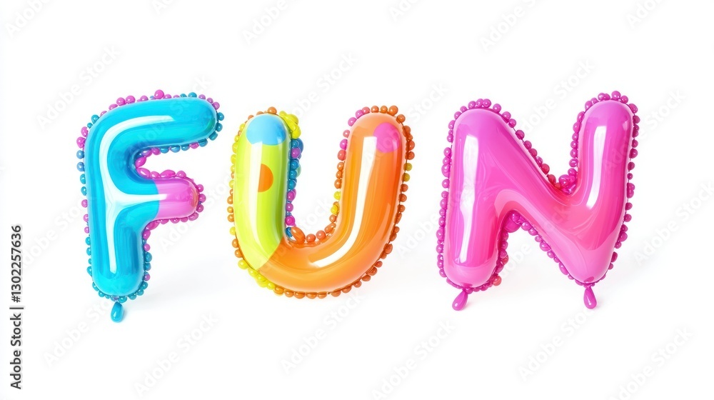 A playful bubble font spelling A playful bubble font spelling