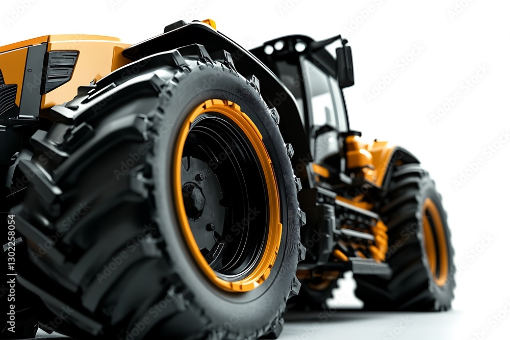 Obraz premium Old tractor isolated on a white background